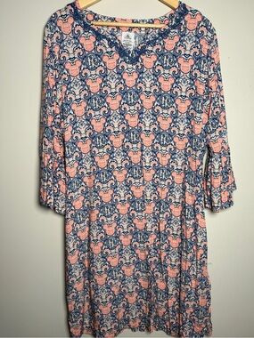 Disney Riviera Resort Tunic Dress Mickey Paisley Plus Size 1X Embroidered Cruise